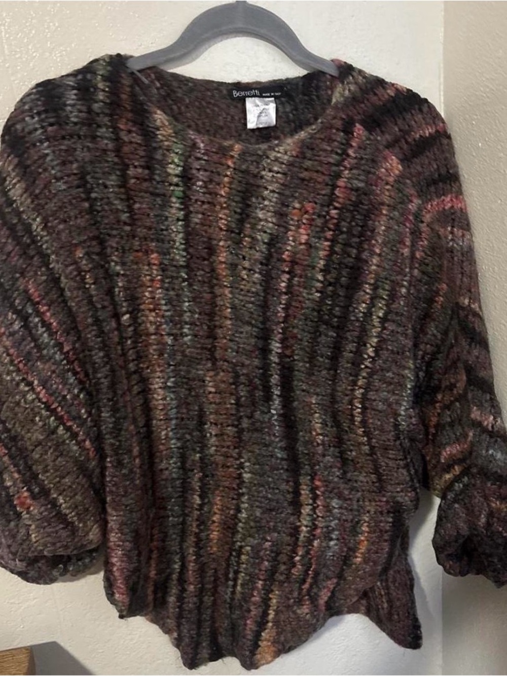 Alberta Ferretti Multicolor Ribbed Crew Neck Sweater - Earth Tones